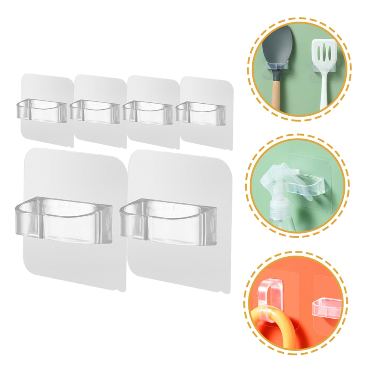 Tofficu Sin Gancho Pegajoso Ganchos Autoadhesivos Ganchos Para Colgar Los Ganchos De Pared Se Pegan Colgante Muro Manos Pequeño Ganchos Adhesivos Transparente Abs 6 Piezas X 4