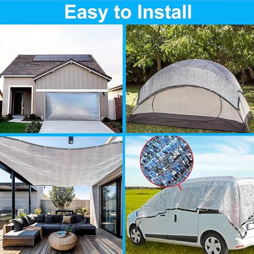 Schattennetz Auto Hund 3x4 m, Sonnenschutznetz Auto, Reflektierende Schattenplane Camping, Aluminium Schattierungsnetz, 80% UV-Schutz-Sonnenschutz, Hitzeschutzfür Outdoor Gewächshaus, Hund, Tiere
