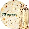 Burrito Tortilla Blanket Gifts for Adult 73in, 300GSM Thickness Double Sided Print, Novelty Giant Soft Flannel Wrap Round Throw Blankets Home Decor Food Taco