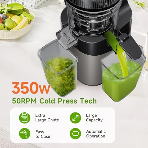 Luixxn ASIN Cold Press Juicer,5.8 Inch Extra Large Feed Chute Fit Whole Fruits & Vegetables,350W Slow Masticating Juicer Machines,Easy To Clea,High Juice Yield thumb #6