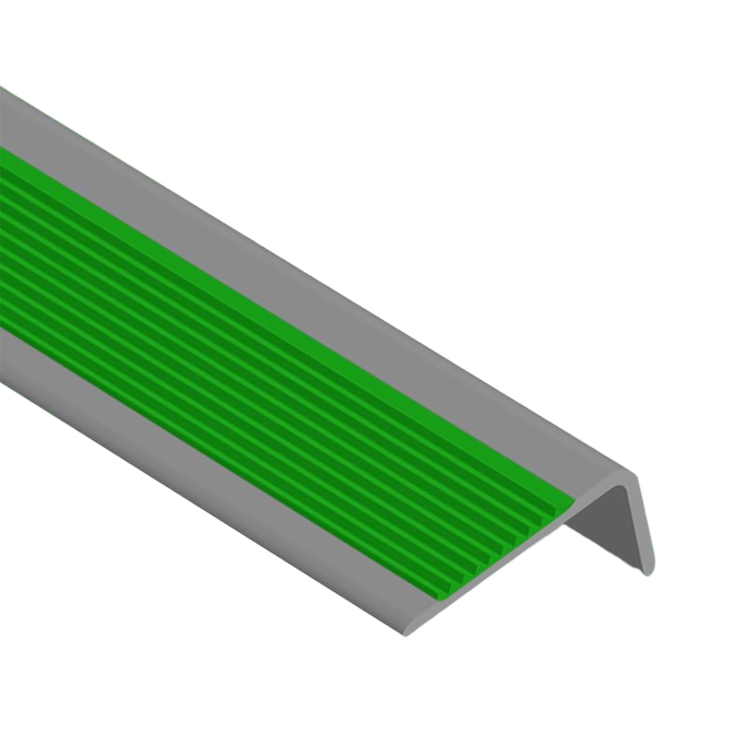 FOELANNE Self Adhesive Rubber Angle Edging, Stair -Slip Nosing Adhesive Edge PVC Treads Wear Multicolor 2-5m(Green,5m)