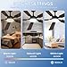 Crazypai Ceiling Fans with Lights, 52 Inch Modern Ceiling Fans with Lights and Remote Control, DC Reversible Motor, Noiseless, 3CCT, Ceiling Fan for Bedroom, Living Room, Apartment Indoor/Outdoor Use