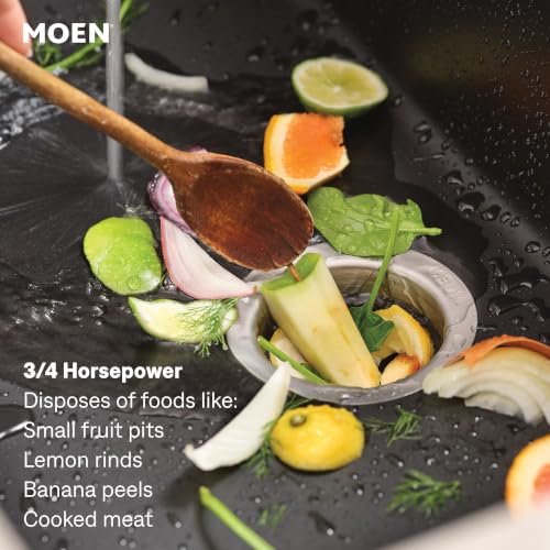 Image of Moen Black EX Series Host Series 3 /4 Horsepower Improved Installation Garbage Disposal, EX75C