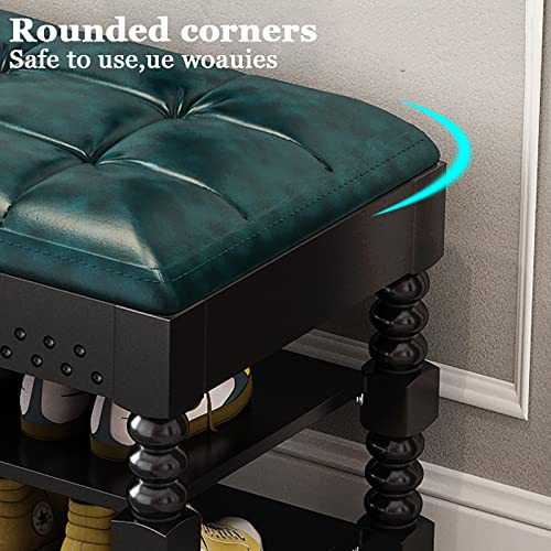 Meuble à chaussures gain de place avec plateau relevable secret en bois - 4