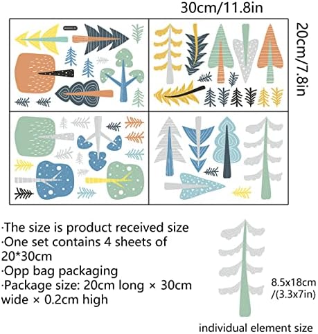 50 Pcs Trees Decals Woodland Theme Trees Wall Stickers, Forest Trees Wall Decal, Colorful Woodland Peel and Stick Removable Stickers for Kids Bedroom Nursery Window Fridge Decor 7 519A8KgHiRL. AC