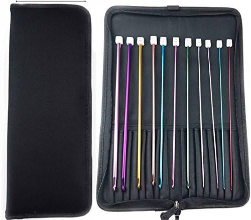Case of 11 Tunisian Afghan Crochet Hooks Aluminum Knitting Needles Set Kit Tools for Beginners(2mm-8mm)
