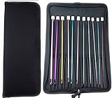 Case of 11 Tunisian Afghan Crochet Hooks Aluminum Knitting Needles Set Kit for Beginners(2mm-8mm)