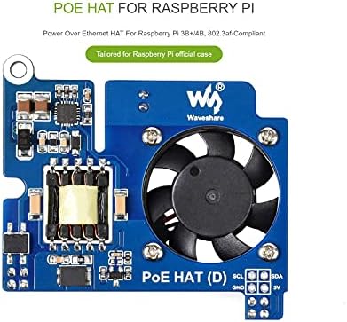 IBest POE HAT for Raspberry Pi 4B 3B+,802.3af/at-compliant,Power Over Ethernet HAT (D) Expansion Board for Raspberry Pi,with Cooling Fan and Heatsink,Tailored for Raspberry Pi official case