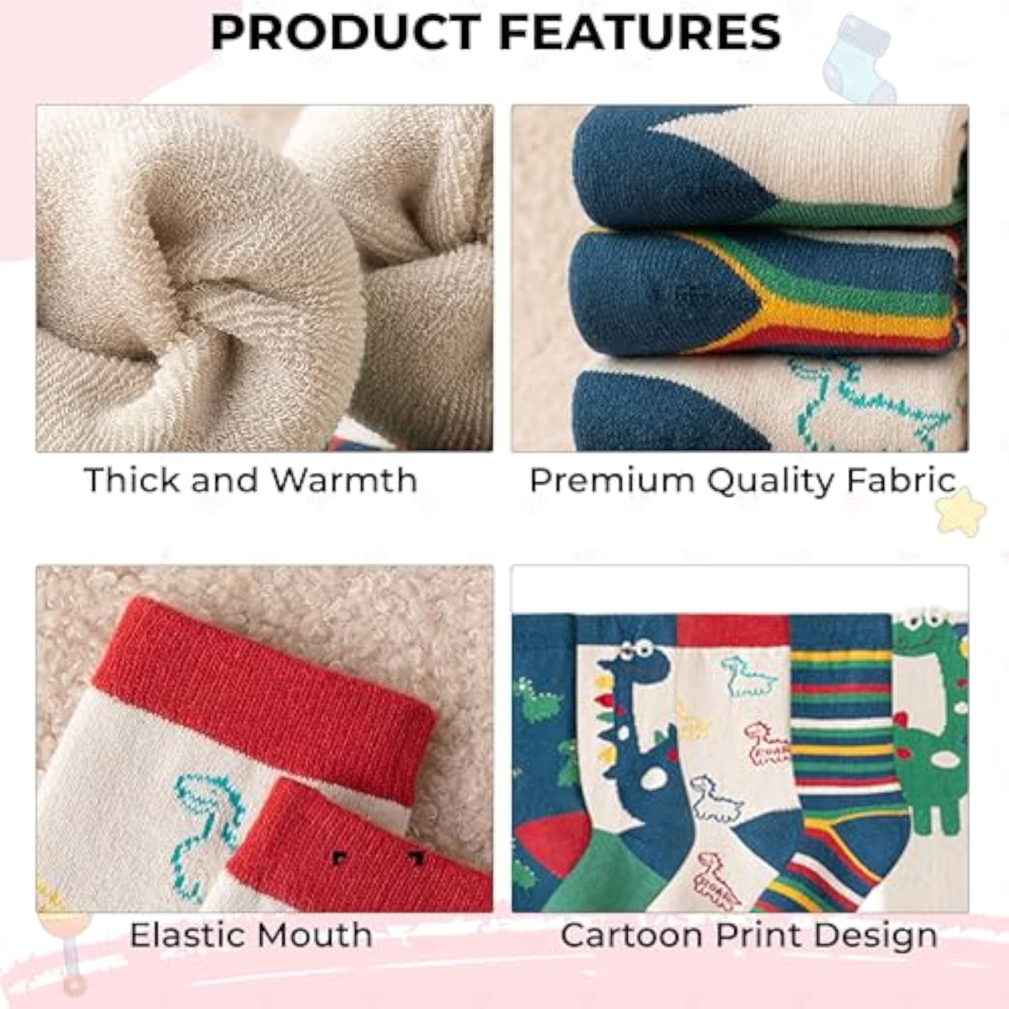 Soft Anti-Slip Socks for Toddlers, Everyday Use