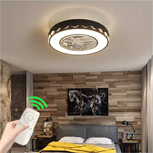 Preisvergleich Produktbild Deckenventilator Mit Beleuchtung Und Fernbedienung LED Deckenventilator Deckenleuchte Einstellbare Der Windgeschwindigkeit Und 4 Lichtfarben Windleitfunktion Für Schlafzimmer Wohnzimmer,Schwarz