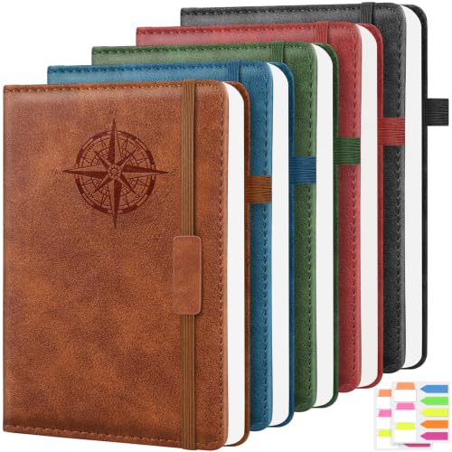 Image of 5 Pack College Ruled Notebook Bulk, A5, 192 Pages Line Journal Set, Compass
