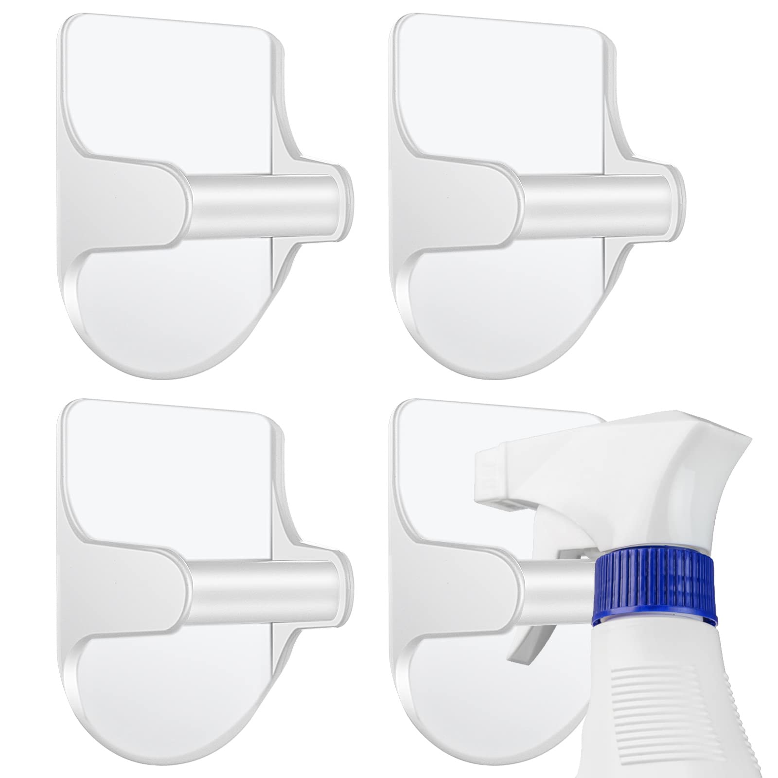 Lot De 4 Supports Muraux Adhésifs Pour Flacon Pulvérisateur - Organisation Cuisine Et Salle De Bain