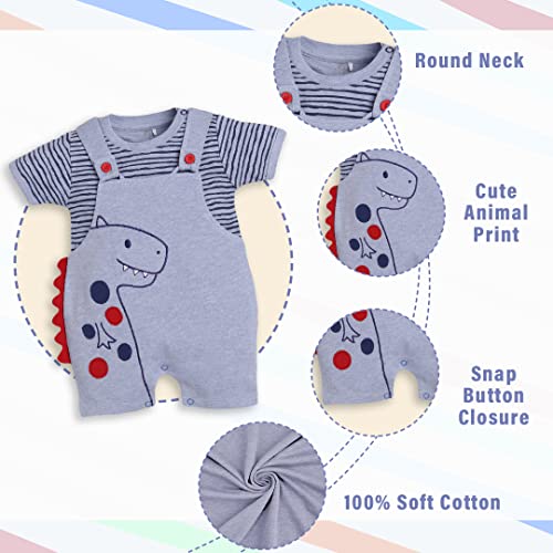 Image of BABY GO 100% Pure Cotton Dungaree for Baby Boys (12-18 Months, SKY2)