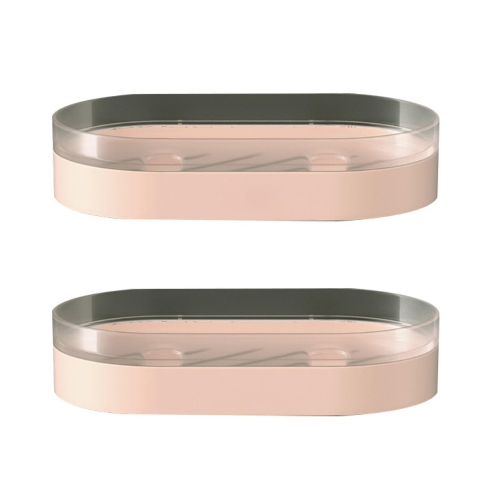 soap tray, 2 pcs Multicolor Wall Mount Double Layer Drain No Drill(Roze)