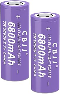 3.7V 26650 Rechargeable Battery, 3.7 Volt Battery 6800mAh for Flashlights, Headlamps & More, 2 Pack, 240719