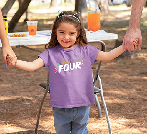 4th Birthday Girl Outfit Crown 4 Year Old Birthday Shirt Toddler Fourth yr Four2