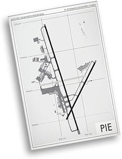 Modern Poster of St Pete Clearwater Intl Airport Pie | 11x17 12x18 16x24 24x36 Unframed Wall Art | Minimal Traveler Print for Gift | Minimalist Home Office Decor