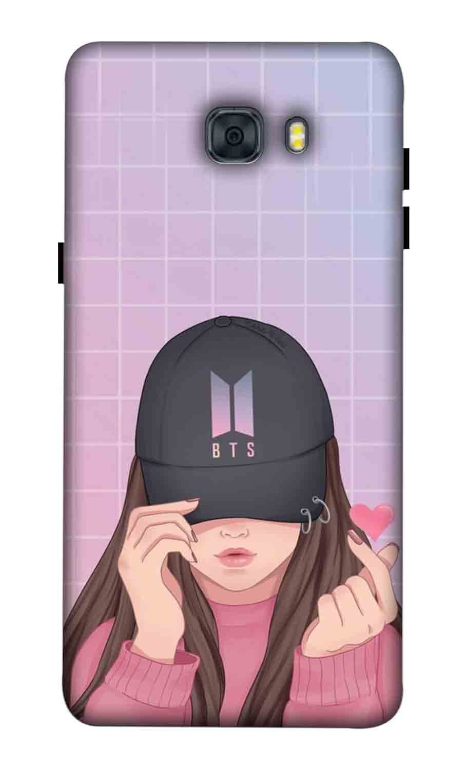 NDCOM for Samsung Galaxy C9 Pro Back Cover Heart BTS Cute Printed Hard Case