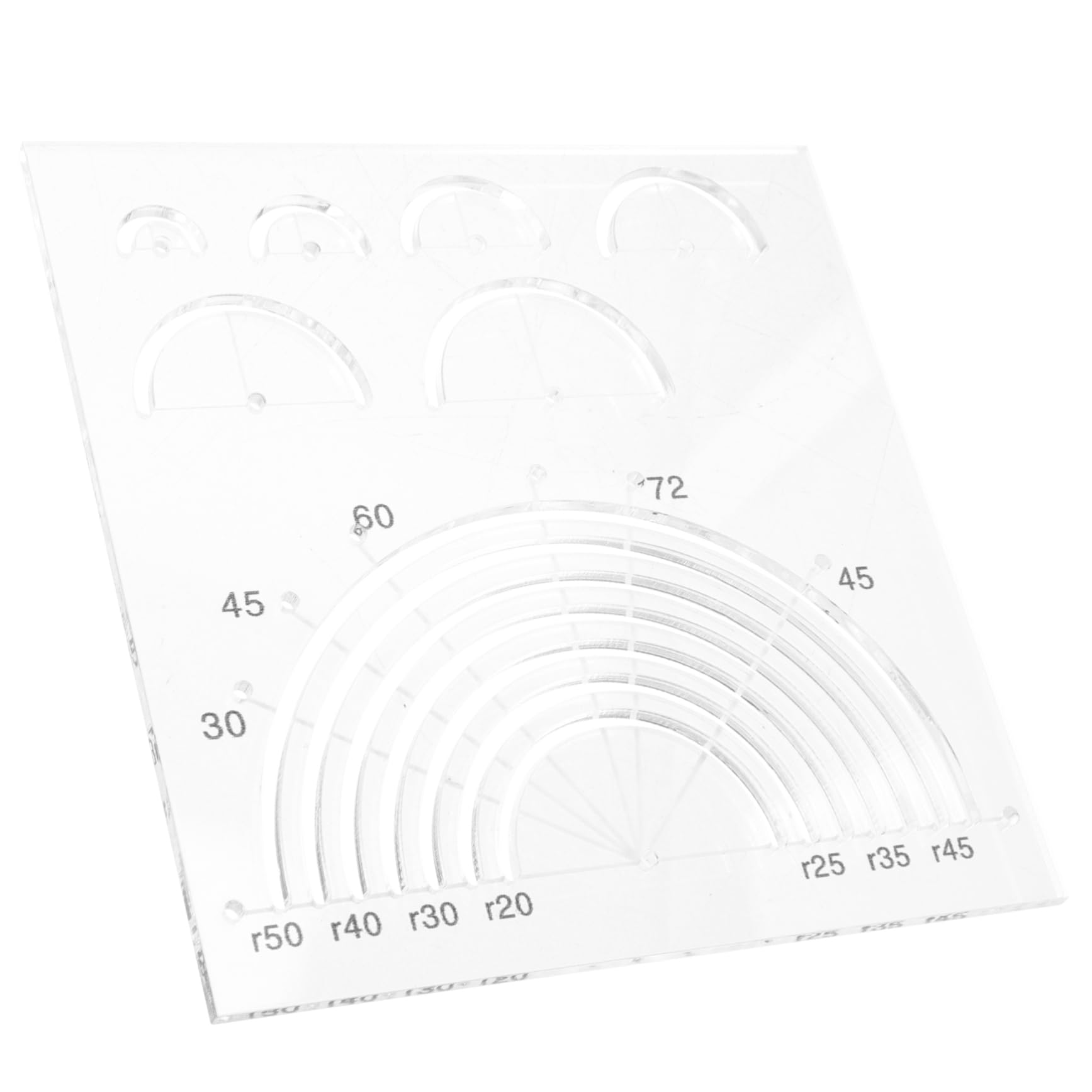 SEWACC 5piezas Regla Acrílica Semicircular Para Acolchado Plantilla De Costura Transparente Herramienta De Manualidades Para Quilting y Patchwork Para Proyectos De Costura