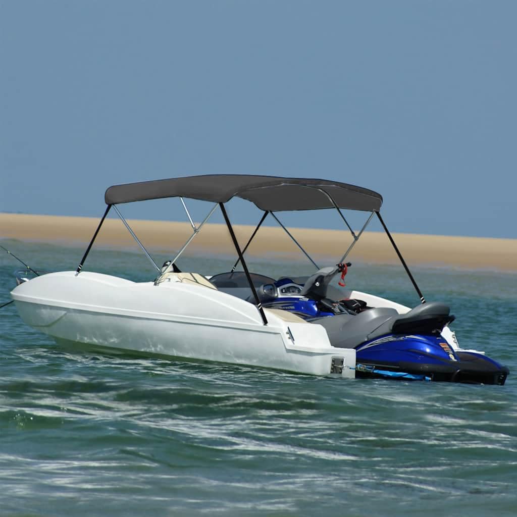 Genérico Bimini di Prua con Tendalino a 3 Archi Antracite 183x140x137 cm,Multicolore,6.68kg,93133