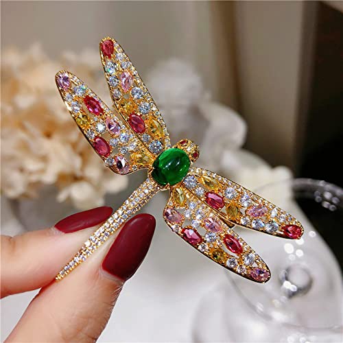Fdcsyp Brooches For Women-Fashion Pin Colorful Zircon Dragonfly Brooch Brooch Women's Accessories #TOP7