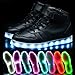Wooowyet LED Light Up Shoes Kids LED Sneakers for Boys Girls Lights Glowing Neon Luminous Sequin Fashion Sparkle Bling Shiny Punk Boots LED Shoes Black Little 12