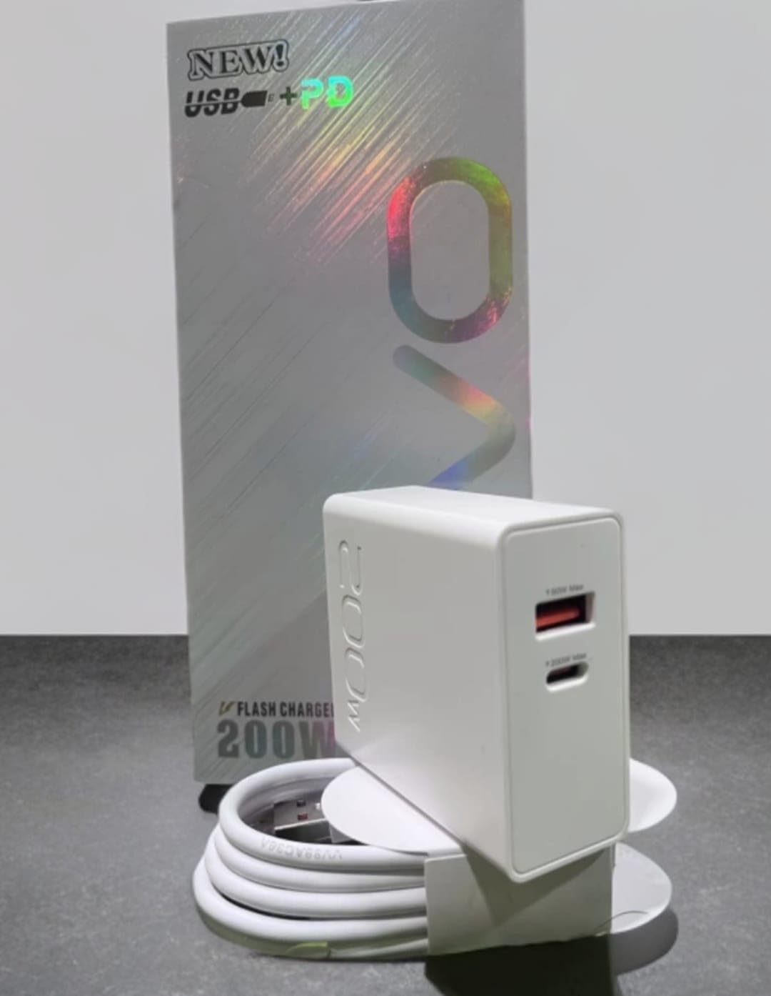 THE BATTERY STORE® Original 200W Quick Charge Multiport Mobile Charger with Detachable Cable for iQoo 10 Pro 5g 10 9T 9 Pro 8 Pro 7/1.5M 10A Fast Charging (IPL209)