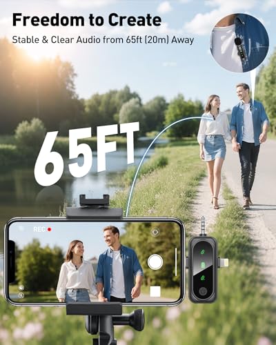 Image of GoorDik Wireless Lavalier Microphone for iPhone, Android, USB C, PC, Camera Video Recording 4 in 1 Clip-on Mics with Rotatable Clip&Denoise Recording, for Vlog Tiktok YouTube Podcast Content Creator