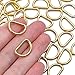 BronaGrand 100 Pieces 1/2inch Metal Non Welded Gold D Ring Buckles D-Ring Loop for Handbag Purse Clothes DIY Accessories