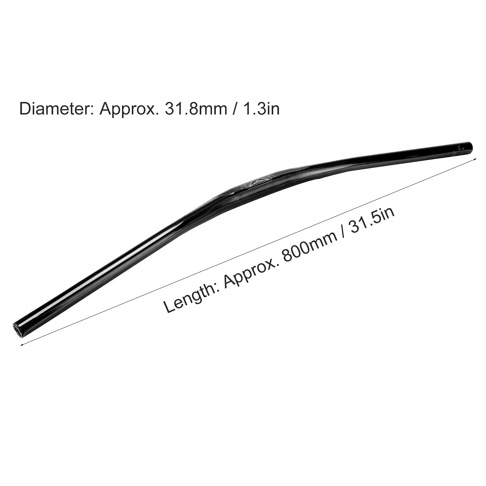 31,8mm Kierownica Roweru Górskiego Rower ze Stopu Aluminium Bar Riser Trwała Kierownica Rowerowa 800mm do XC/AM/FR(czarny)