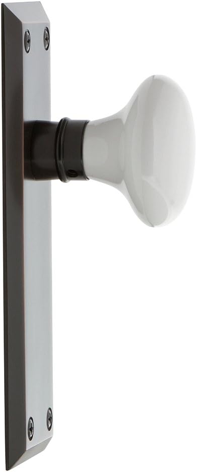 Nostalgic Warehouse New York Plate & Interior White Porcelain Round Door Knob