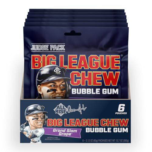 New! Big League Chew JUDGE Pack- Grand Slam Grape | Pack of 6 Bags (2.12oz Each)
