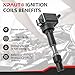NPAUTO Ignition Coil Pack Replacement for 2.0 2.0L L4 2016 2017 2018 2019 2020 Hyundai Elantra, Hyundai Sonata Veloster, Kia Forte, Kia Optima, UF816 GN10877, Set of 4