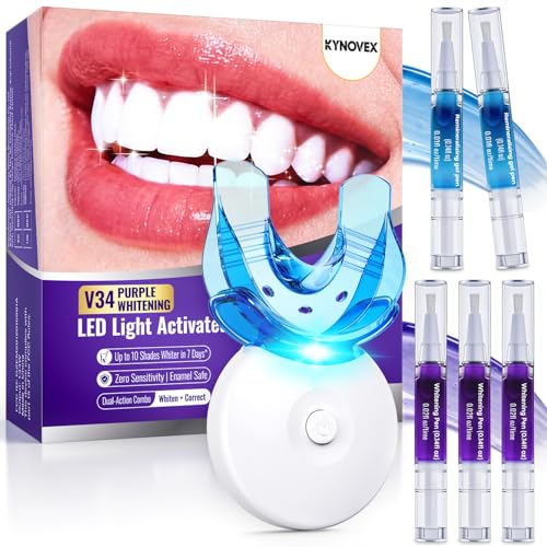 Zahnaufhellungsset mit LED-Licht – 3 Whitening-Gel-Stifte + 2 Desensibilisierungs-Gel-Stifte...