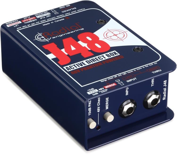 Radial J48 MK2 48V Phantom Power Active Direct Box professional.