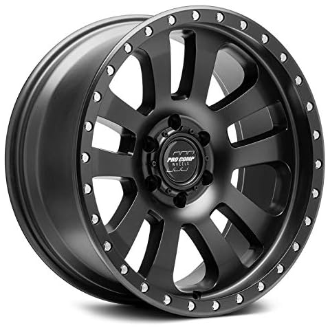 Pro Comp 46 Series Alloy Custom Wheel - 17" x 9", -6 Offset, 5x127 Bolt Pattern, 71.5mm Hub - Satin Black Rim Satin Black Rim Cover