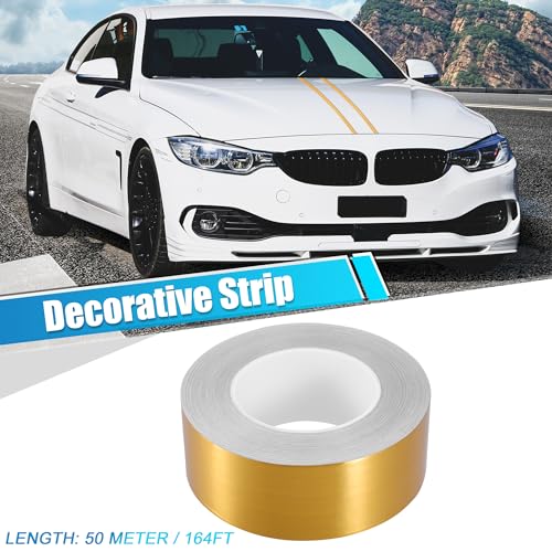 Tiras decorativas impermeables reflectantes de 5 cm x 50 m para coche y moto dorada 2