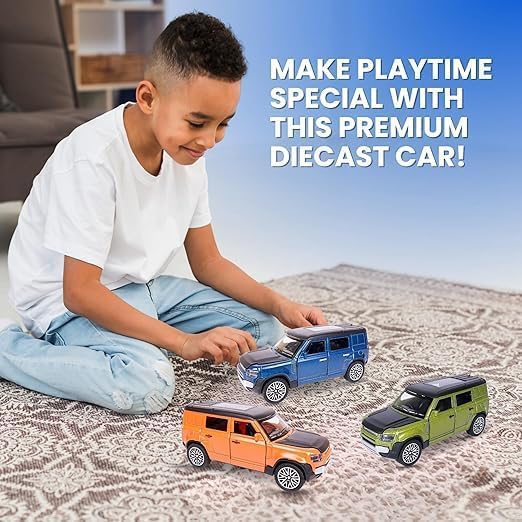 Image of Royals hub Diecast 1:36 Defender Metal Body Car Model Openable Doors, Bonnet & Boot Pull-Back Action Toy for Kids Diecast Collector Display Model (Multi Color)