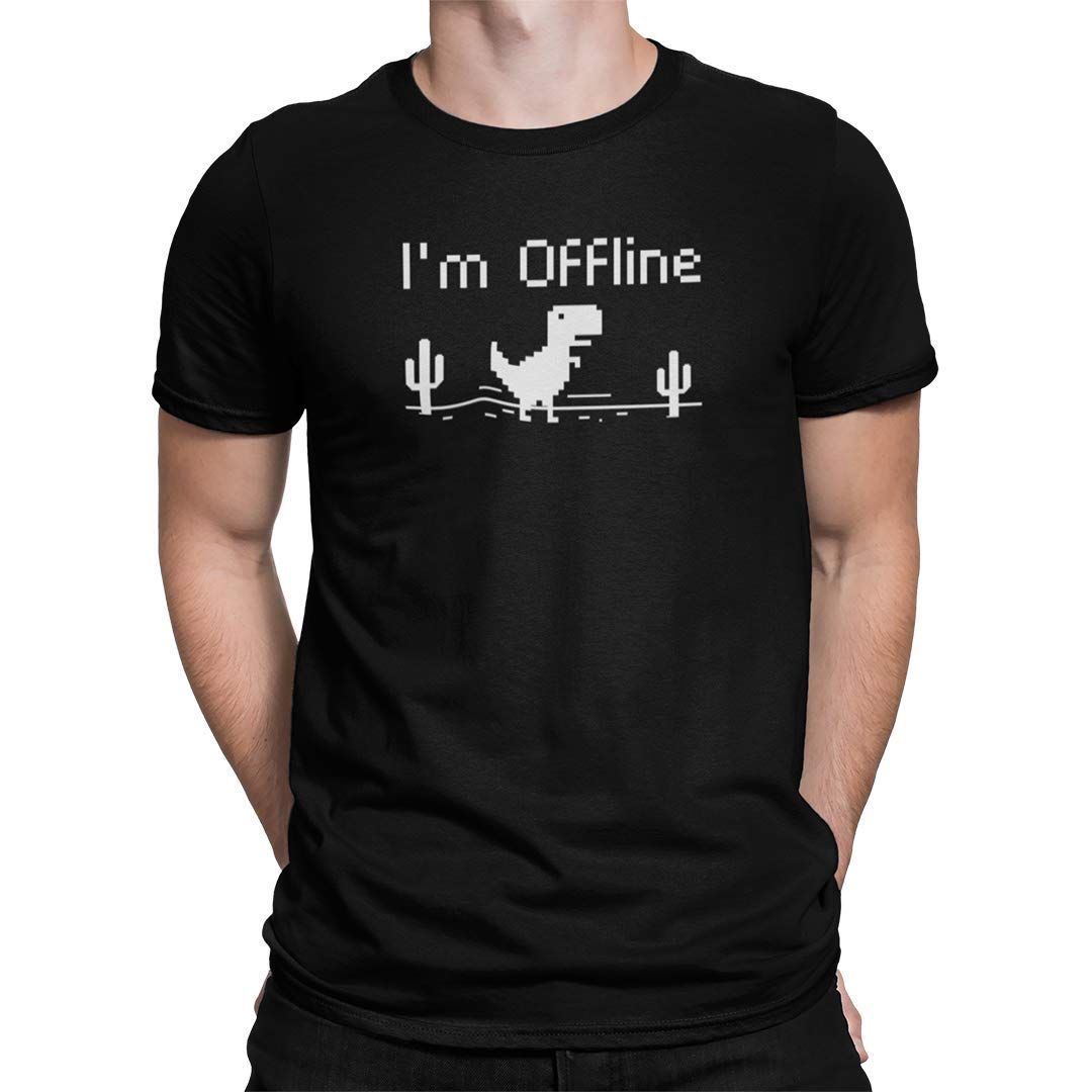 DUDEMEI'm Offline T-Shirt, 100% Cotton T-Shirts for Programmer, Coding, Developer, Software Mens, Round Neck T Shirts for Women, Half Sleeve Tshirt for Men