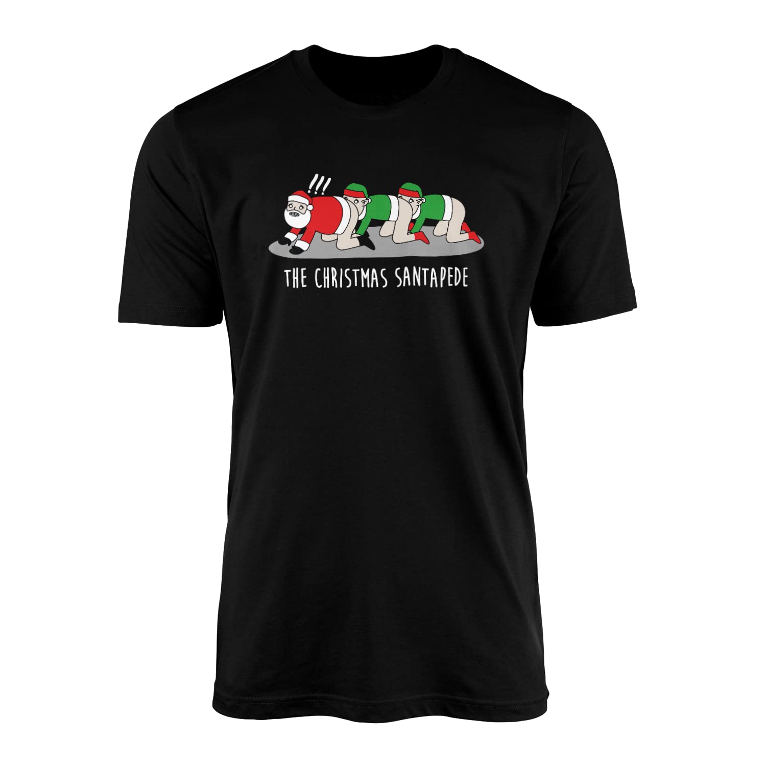SMARTYPANTS The Christmas Santapede Christmas T-Shirt Top Tee - Novelty Funny Rude Crude Explicit Fun Joke Merry Xmas Eve Festive Jolly Centipede Work Party Gift Present (Small, Black)