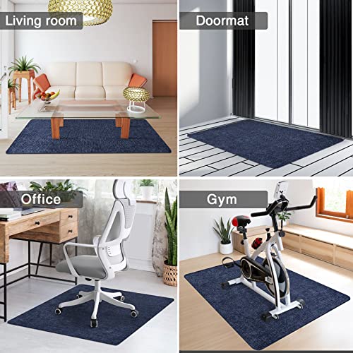 Image of Placoot Desk Chair Mat for Hardwood Floor Corduroy Surface 1 /6 inch Thick 55 inchx35 inch Office Chair Mat for Rolling Chairs-100% Large Anti-Slip Backing Under Desk Low-Pile Office Rug Floor Mat for Office /Home