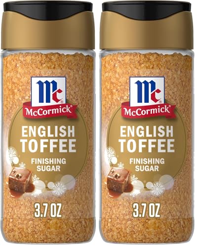 Image of McCormick Finishing Sugar, English Toffee, Limited Edition, Rich & Buttery Sweetness for Hot Chocolate, Cookies, Cake, Pie, Cocktails, and More, 3.7 oz (Pack of 2)