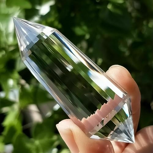 Bâton de cristal Vogel transparent à 24 facettes pour la méditation 9cm