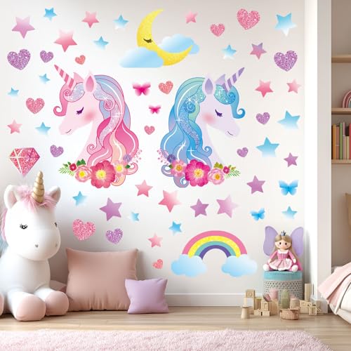 DECOWALL Vinilos Unicornio para Niñas en Rosa miniatura 4