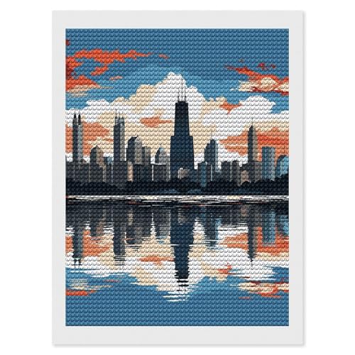 Kit diamond painting Chicago à offrir en cadeau créatif pour adulte DIY
