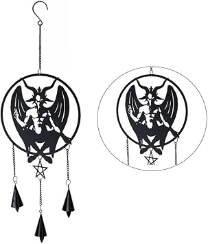 Pacific Giftware Personal Baphomet Hanging Decoration by Alchemy England with Pentagram Design Perfect for Gothic Home Decor or Unique Wall Hanging 21.5" Long