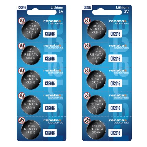 Renata Batteries CR2016 Batteries - 3V Lithium Coin Cell 2016 Battery (10 Count)