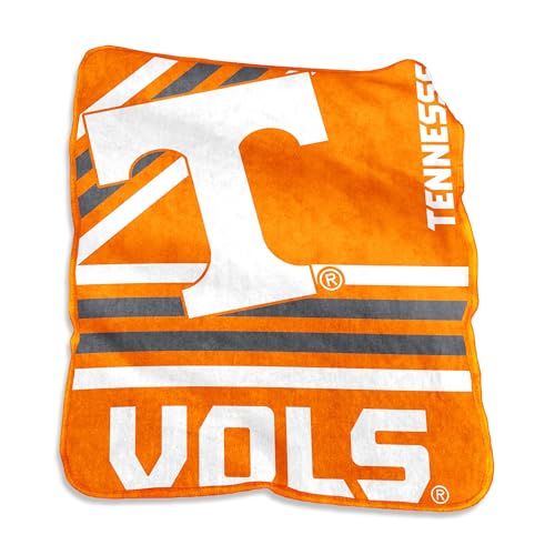 Logo Brands NCAA Tennessee Volunteers Striped Raschel Throw Blanket – 50 x 60 Soft Fleece Blanket, Officially Licensed Collegiate Design, Cozy Throw for Tailgating, Game Day, & Home Décor