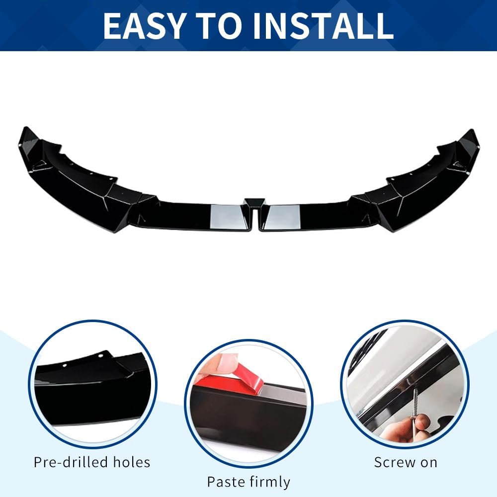 G06 LCI Front Lip Compatible with BMW 2024-2026 X6 G06 M-Sport Model Gloss Black Bumper Spoiler Air Splitter