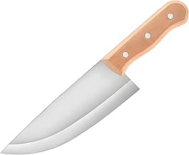 Meat Cutting Cleaver Knife with Wooden Handle | Heavy Duty Stainless Steel Chopping Knife for Butcher Home Kitchen Use | Manual Cleaver for Restaurant Cooking and Bone Chopping – 29.5 cm